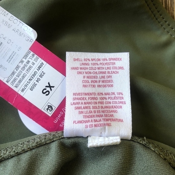 NWT Xhilaration Green Bikini Bottoms Woven Hips - Picture 6 of 7